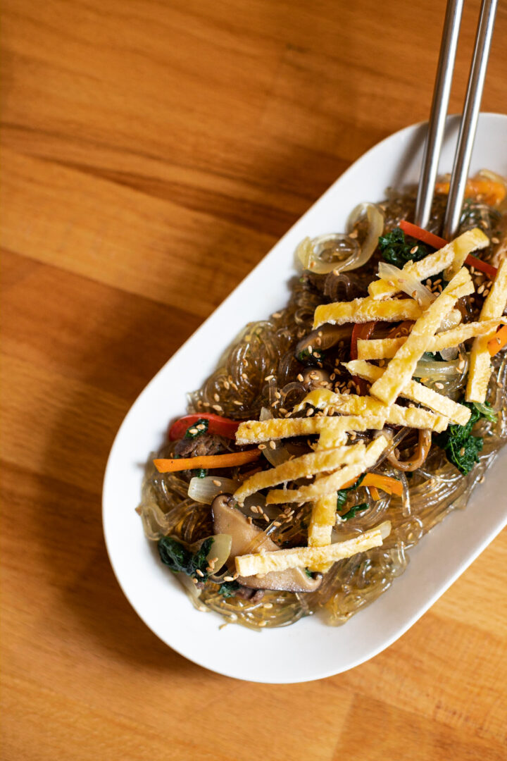 japchae dans un restaurant coréen à Paris