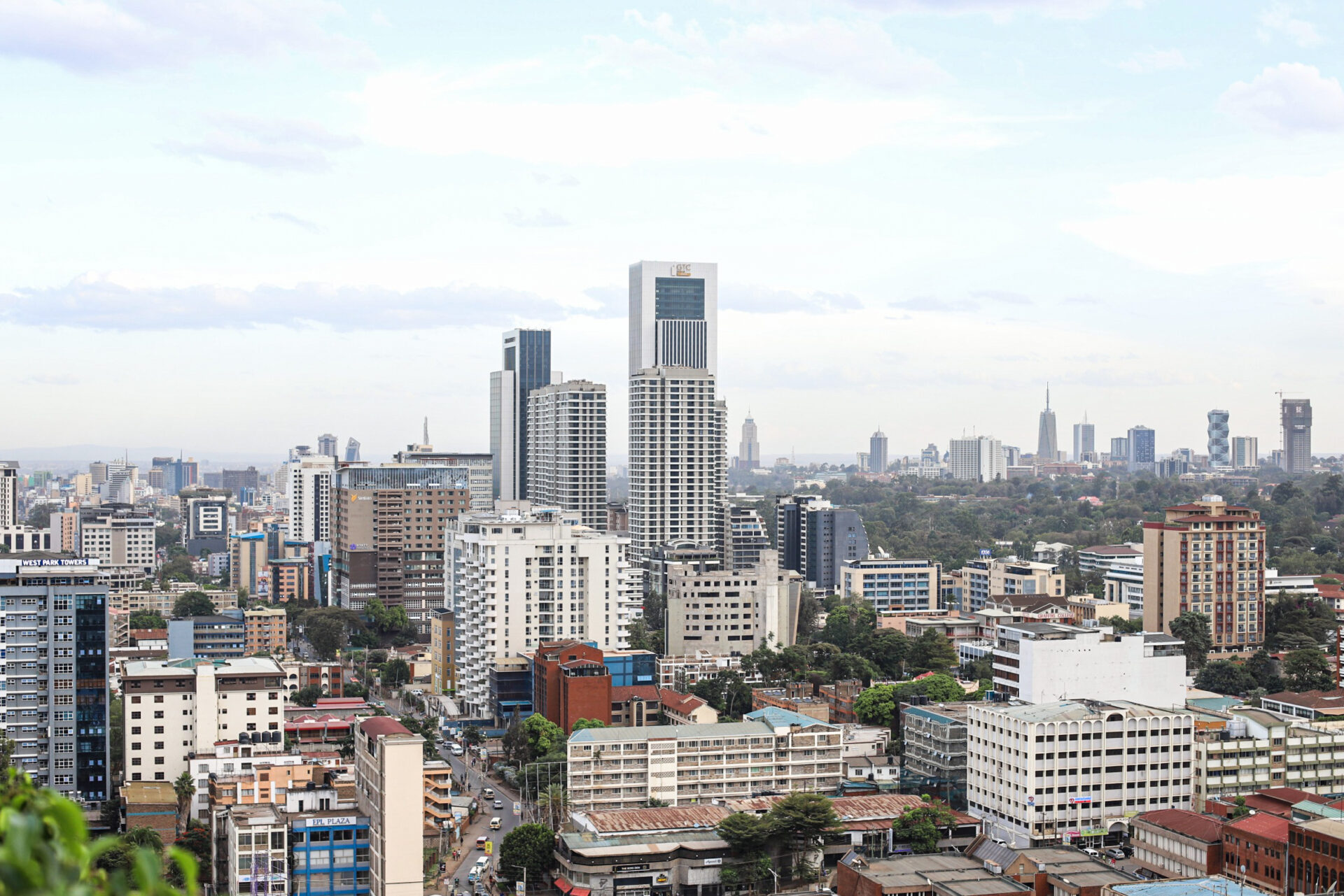 vue d'un rooftop sur Nairobi