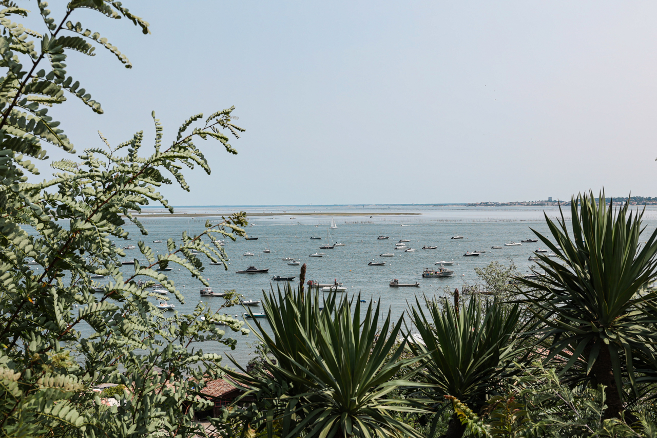 Vue sur le village de l'herbe et du bassin